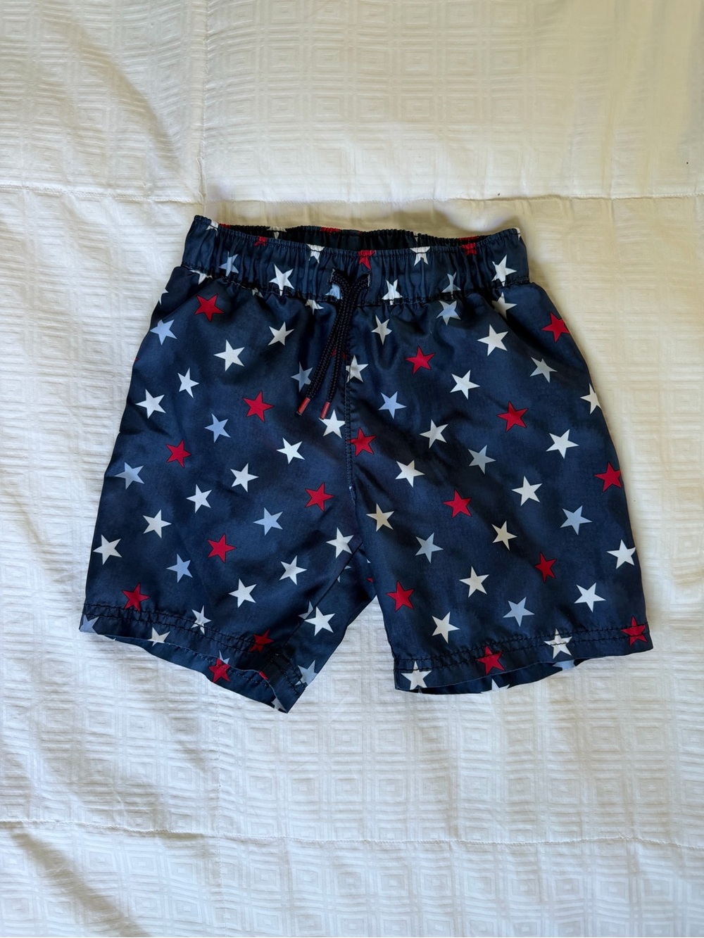 Old Navy Navy Swim Trunks with Red and White Stars